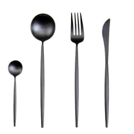 Cutlery set 24-piece gold and silver stainless steel luxury dining flatware