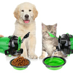 2-in-1 collapsible pet water bottle and feeder, 350ml food-grade silicone, portable