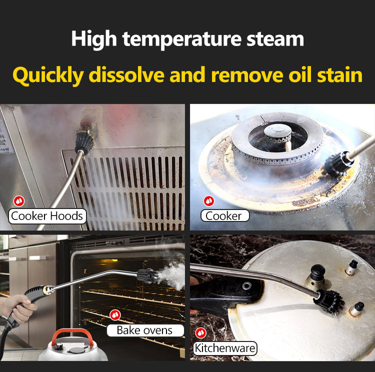 Steam cleaner 2800W high pressure for kitchen and car, chemical-free