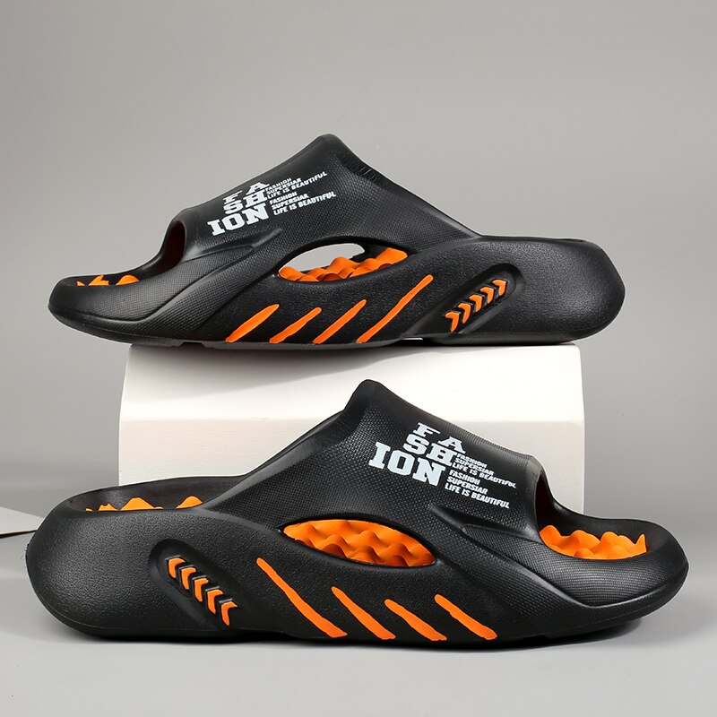 Unisex massage slippers with orthopedic arch support and non-slip cushioned sole