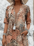 Women A-Line Dress with adjustable shoulder straps loose fit