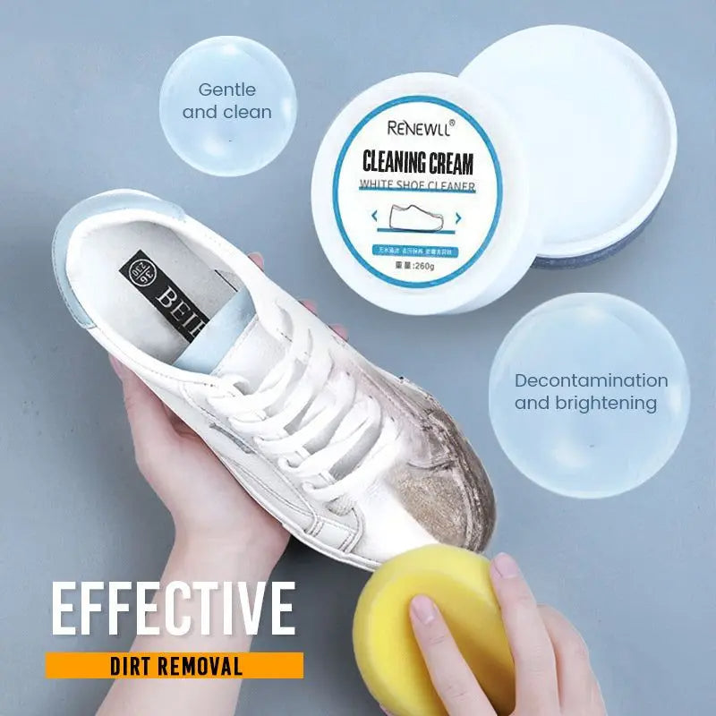 White shoe cleaner cream 100g water-free formula with application sponge