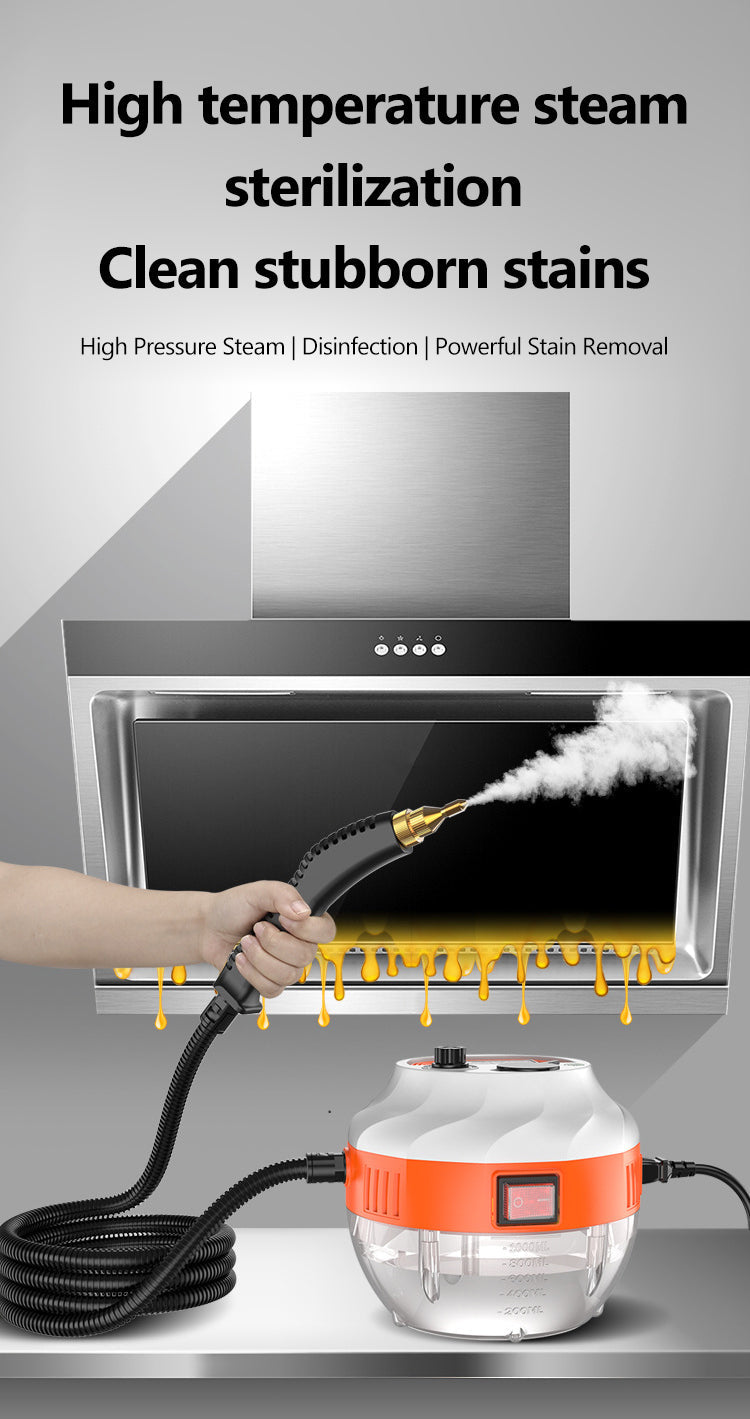 Steam cleaner 2800W high pressure for kitchen and car, chemical-free