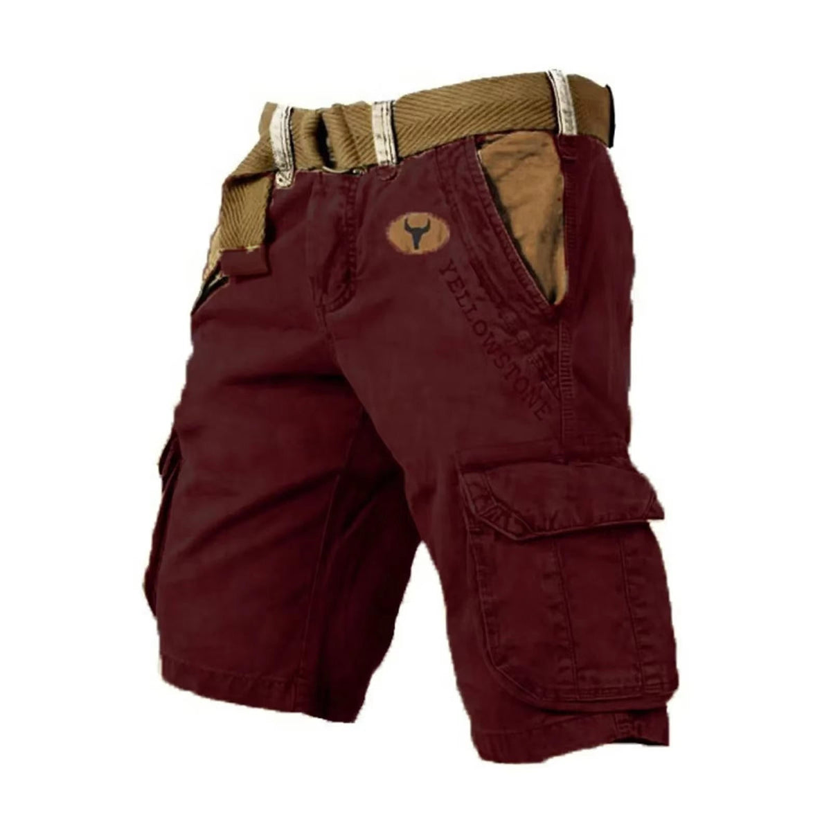 Men's cargo shorts with six pockets, stretch cotton fit, relaxed modern cut