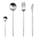 Cutlery set 24-piece gold and silver stainless steel luxury dining flatware