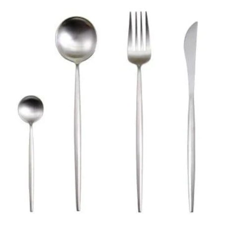 Cutlery set 24-piece gold and silver stainless steel luxury dining flatware