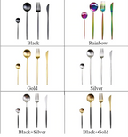 Cutlery set 24-piece gold and silver stainless steel luxury dining flatware