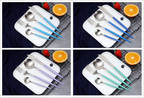 Cutlery set 24-piece gold and silver stainless steel luxury dining flatware