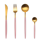 Cutlery set 24-piece gold and silver stainless steel luxury dining flatware