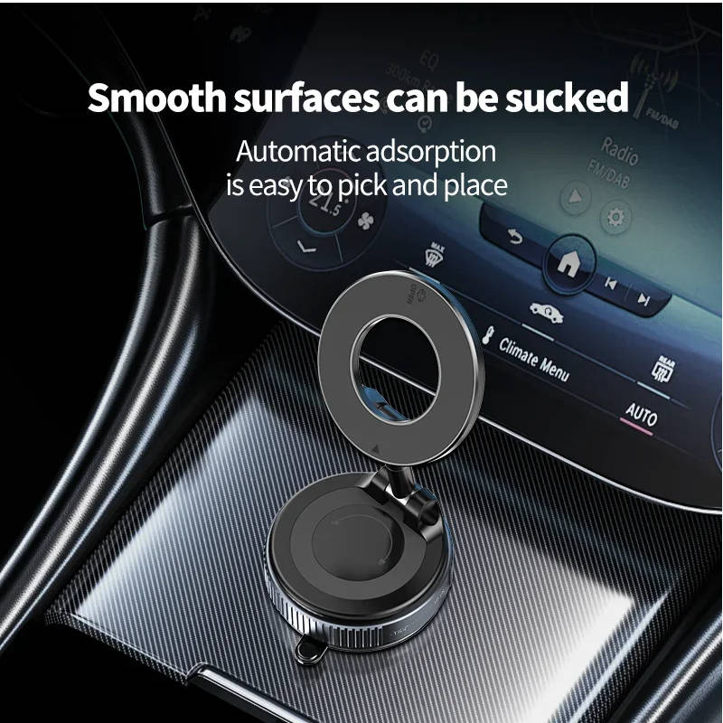 Magnetic phone holder 360° adjustable car mount with suction base