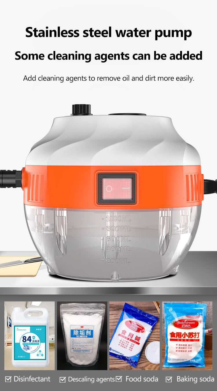 Steam cleaner 2800W high pressure for kitchen and car, chemical-free