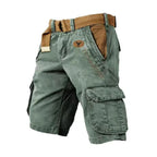 Men's cargo shorts with six pockets, stretch cotton fit, relaxed modern cut
