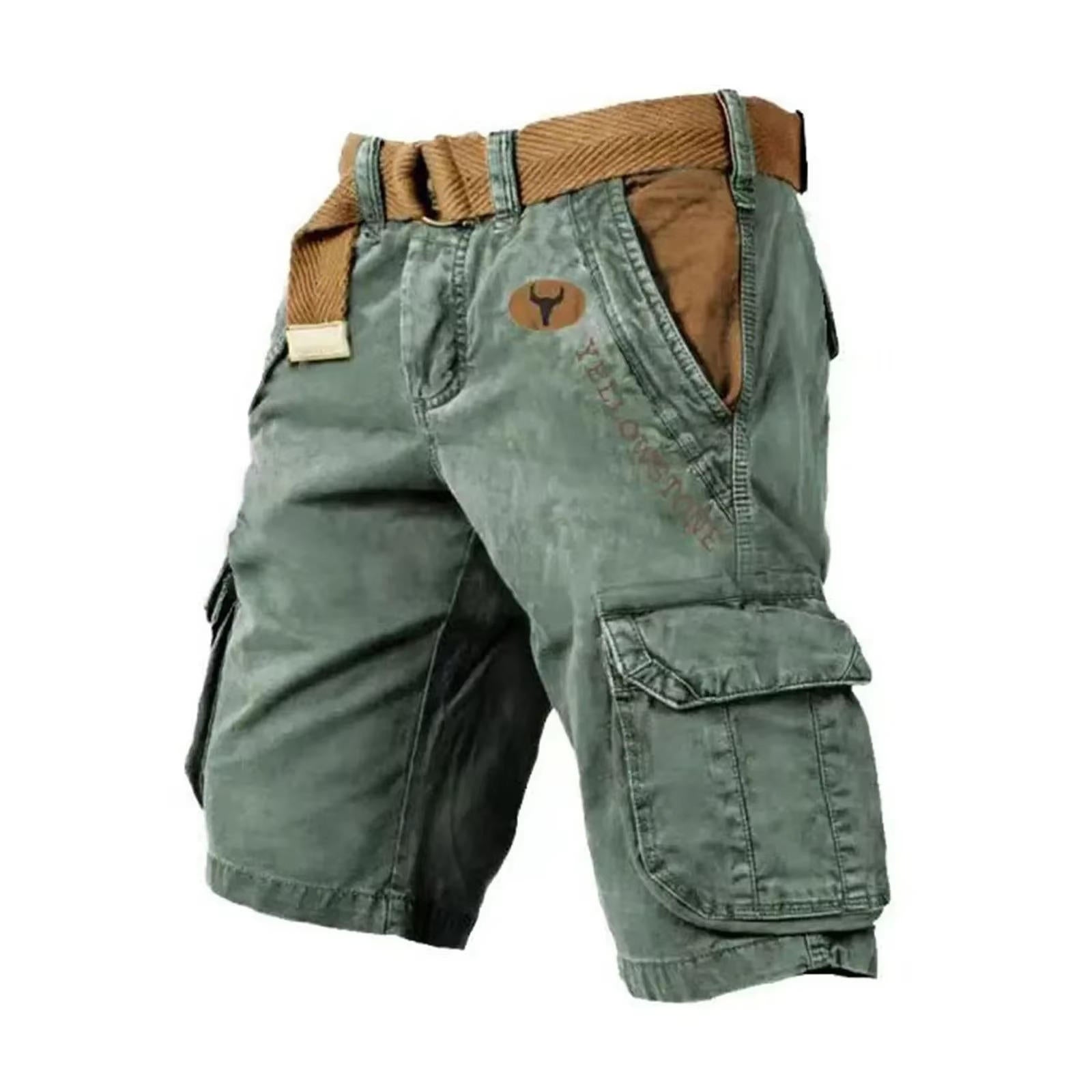 Men's cargo shorts with six pockets, stretch cotton fit, relaxed modern cut