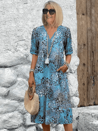 Women A-Line Dress with adjustable shoulder straps loose fit