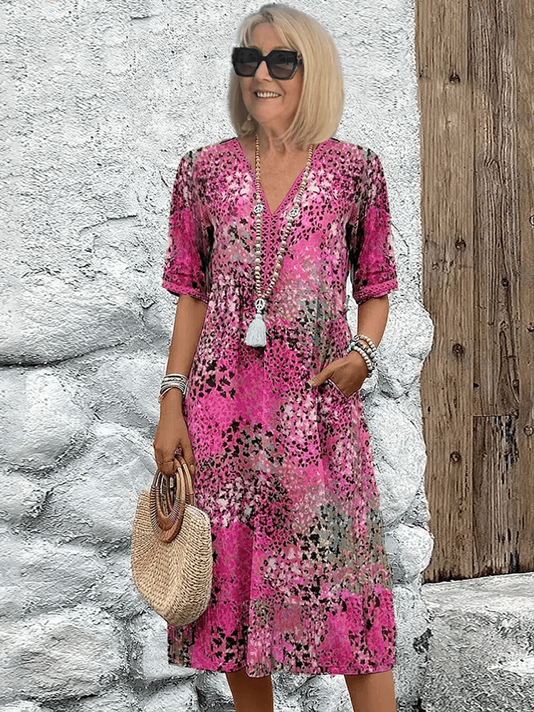 Women A-Line Dress with adjustable shoulder straps loose fit