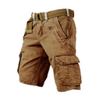 Men's cargo shorts with six pockets, stretch cotton fit, relaxed modern cut