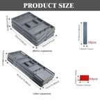 Drawer organizer 3-tier foldable plastic multi-compartment for cosmetics and office supplies