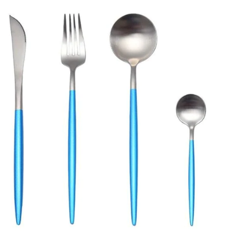 Cutlery set 24-piece gold and silver stainless steel luxury dining flatware