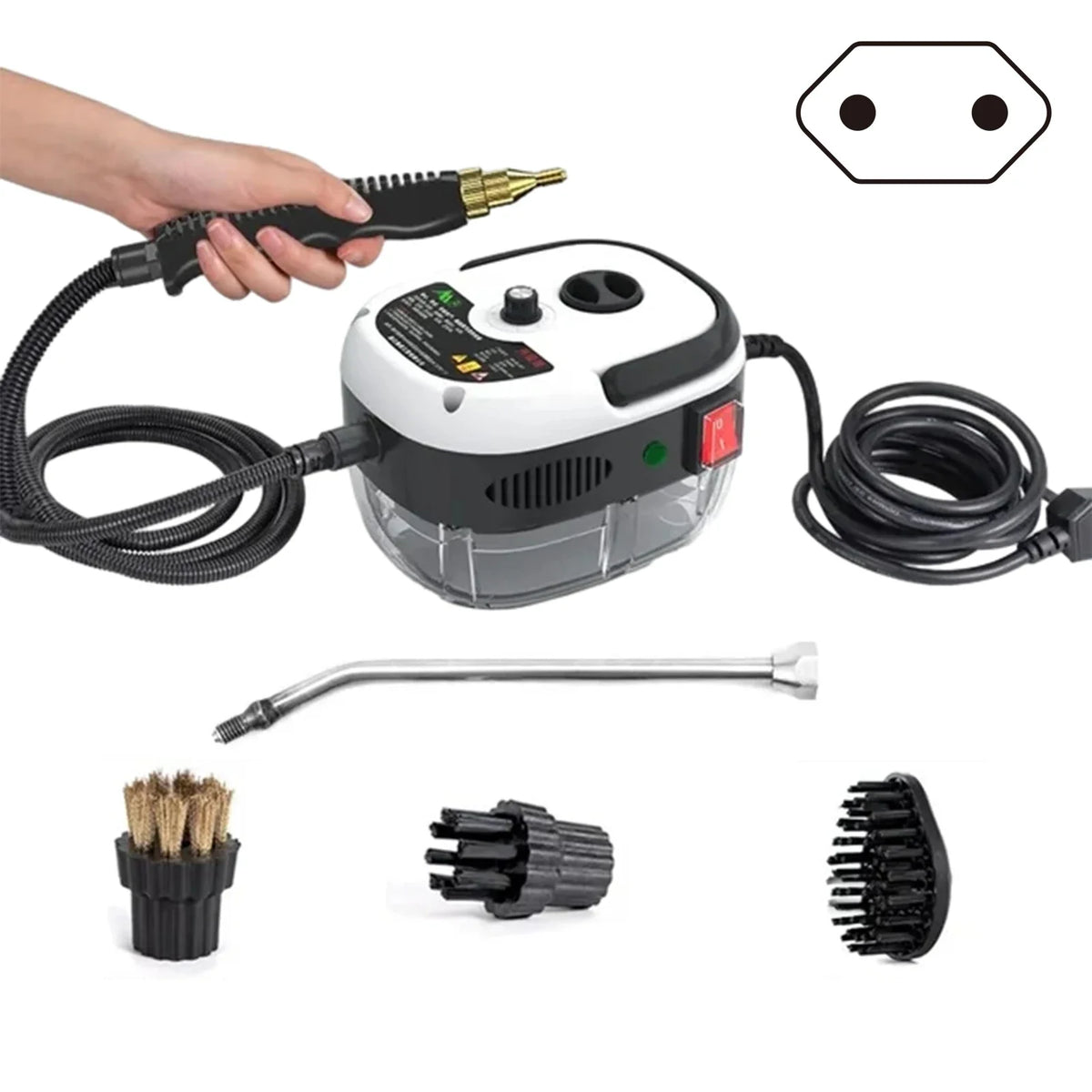 2500W high pressure steam cleaner with 6 steam settings for home and kitchen
