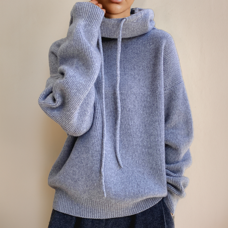 Women's knit sweater relaxed fit neutral tones, casual elegant knitwear