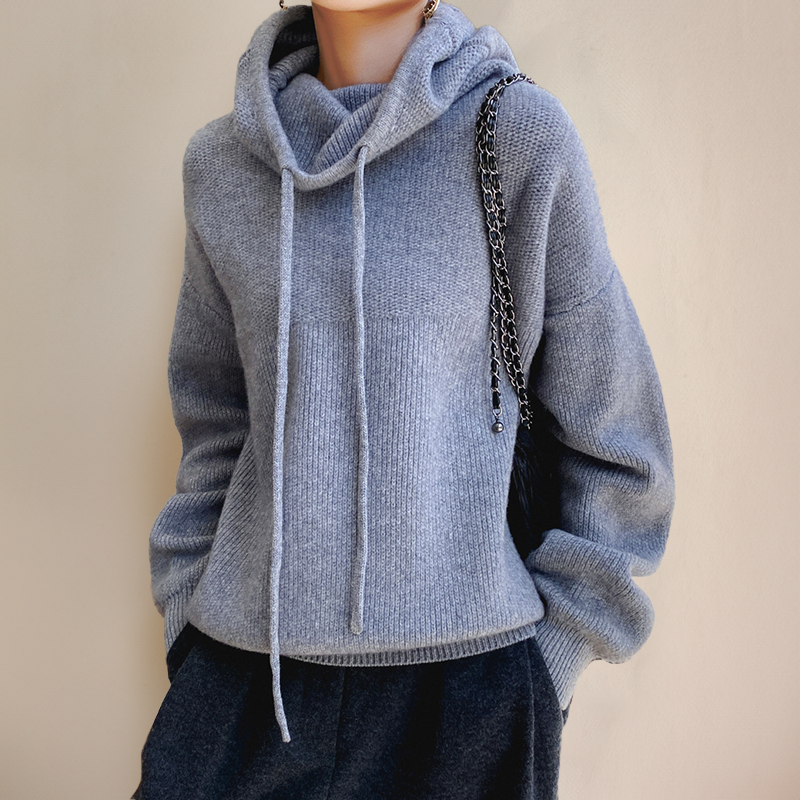 Women's knit sweater relaxed fit neutral tones, casual elegant knitwear