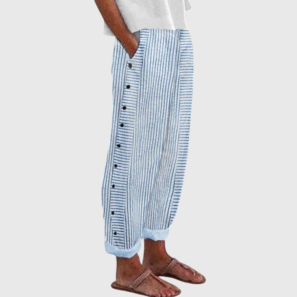 Women wide leg pants with elastic waistband in versatile colors