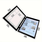 Photo frame A4 magnetic flip vertical design in black, white, and wood color