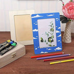 Wooden DIY photo frames set of 10, 15.24 cm light beige contemporary vertical frames
