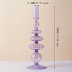 Glass candlestick set minimalist lacquered table decor for romantic dinner