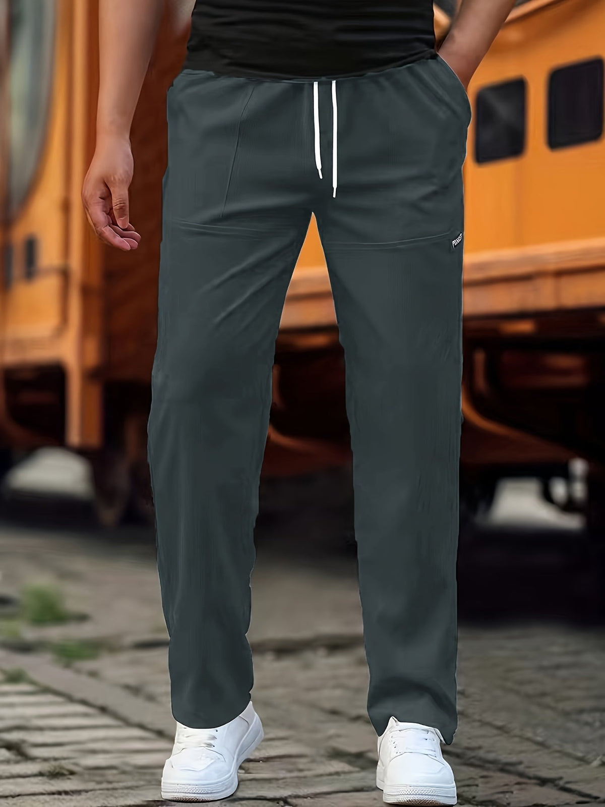 Men's jogger pants casual everyday trousers relaxed fit cotton blend