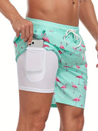Men's beach shorts quick-dry lightweight summer swim trunks