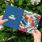 Diamond painting Christmas cards DIY kit with Santa and animal designs, 12pcs multicolor
