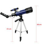 Beginner refractor telescope 70mm aperture with aluminum tripod and accessories