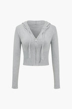 Women 2 piece knit hoodie and flared pants set with side buckle detail