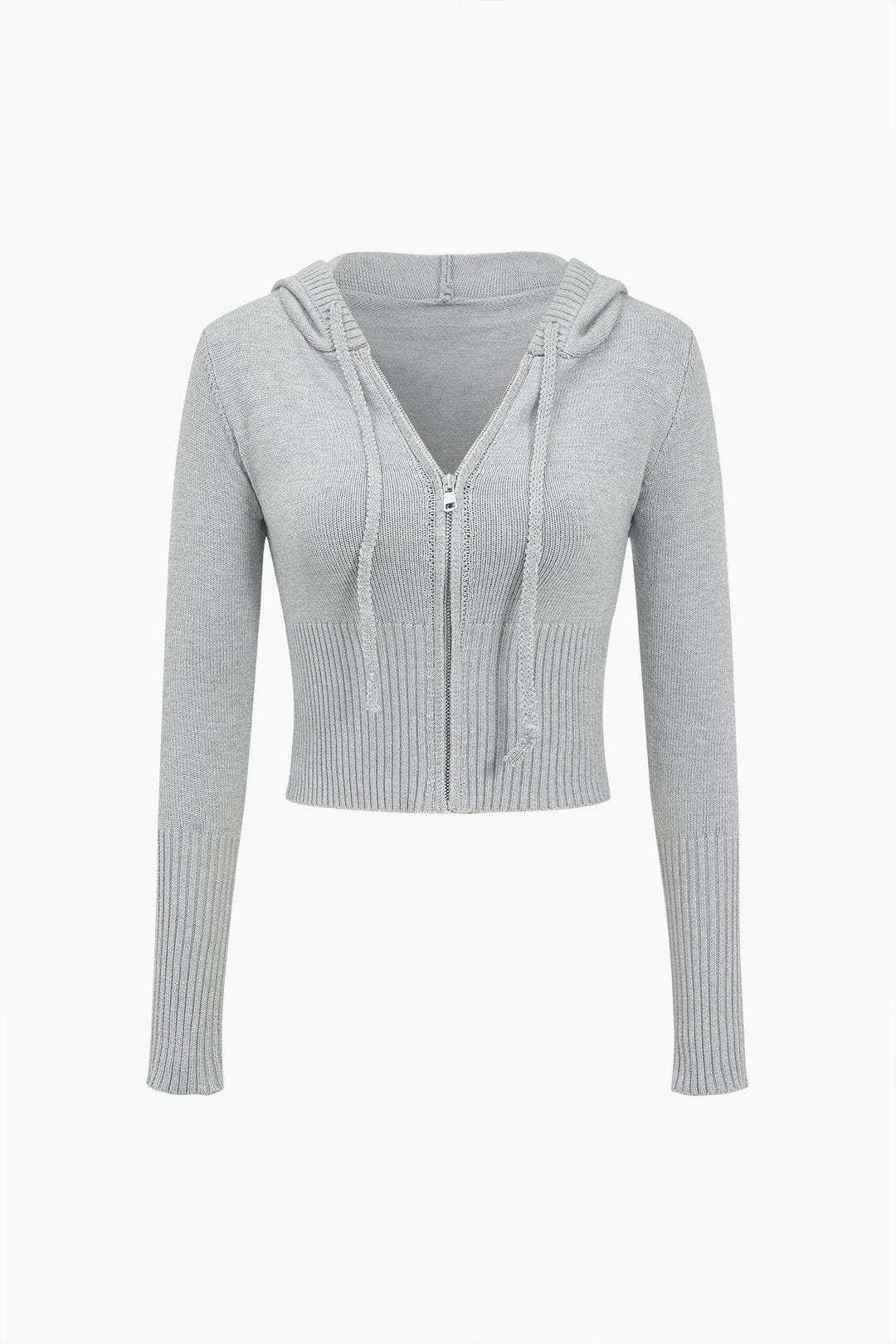 Women 2 piece knit hoodie and flared pants set with side buckle detail