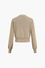 Women 2 piece knit blazer skirt set ribbed with gold button detail