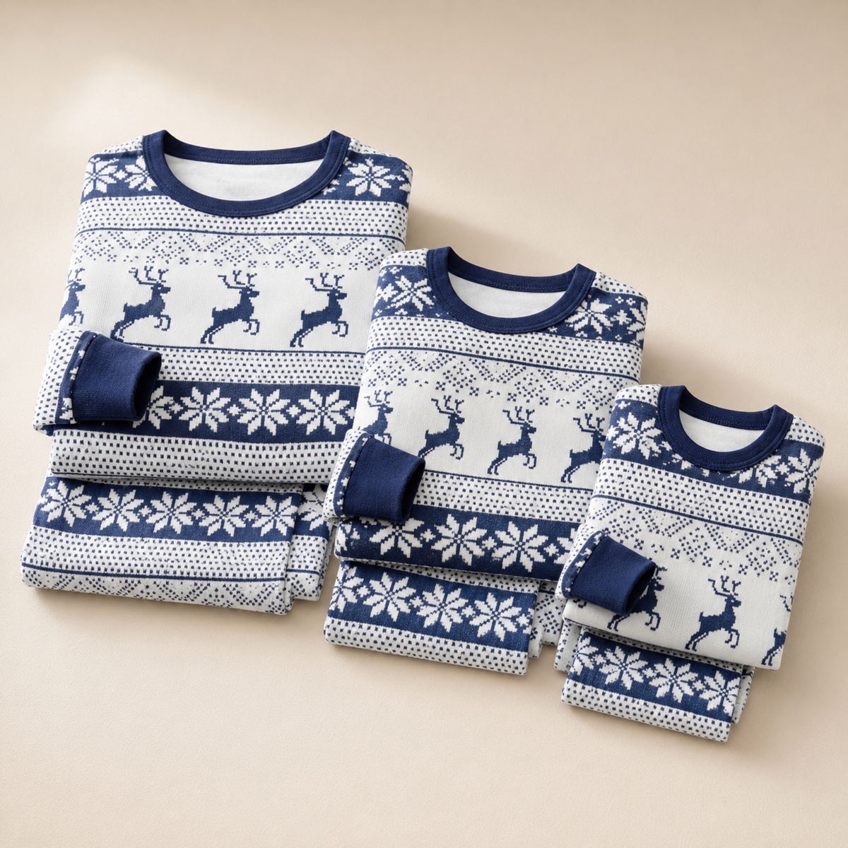 Family Matching Christmas Pyjamas Nordic Reindeer Print Adults Kids | Vianne