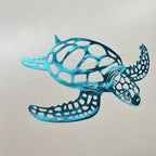 Metal sea turtle wall art handmade coastal nautical beach theme decor