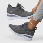 Women orthopedic sneakers with wide toe box and arch support