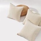 Bohemian rib stripe cushion cover soft woven polyester with zip closure