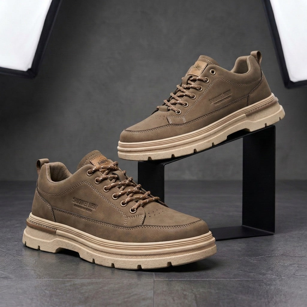 Orthopedic Shoes Men | Leather Sneakers Cushioned Lugged Sole