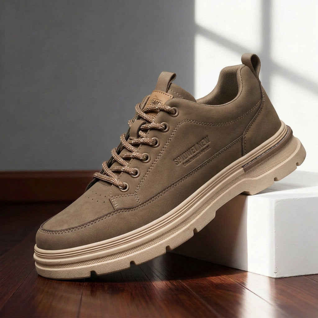 Orthopedic Shoes Men | Leather Sneakers Cushioned Lugged Sole