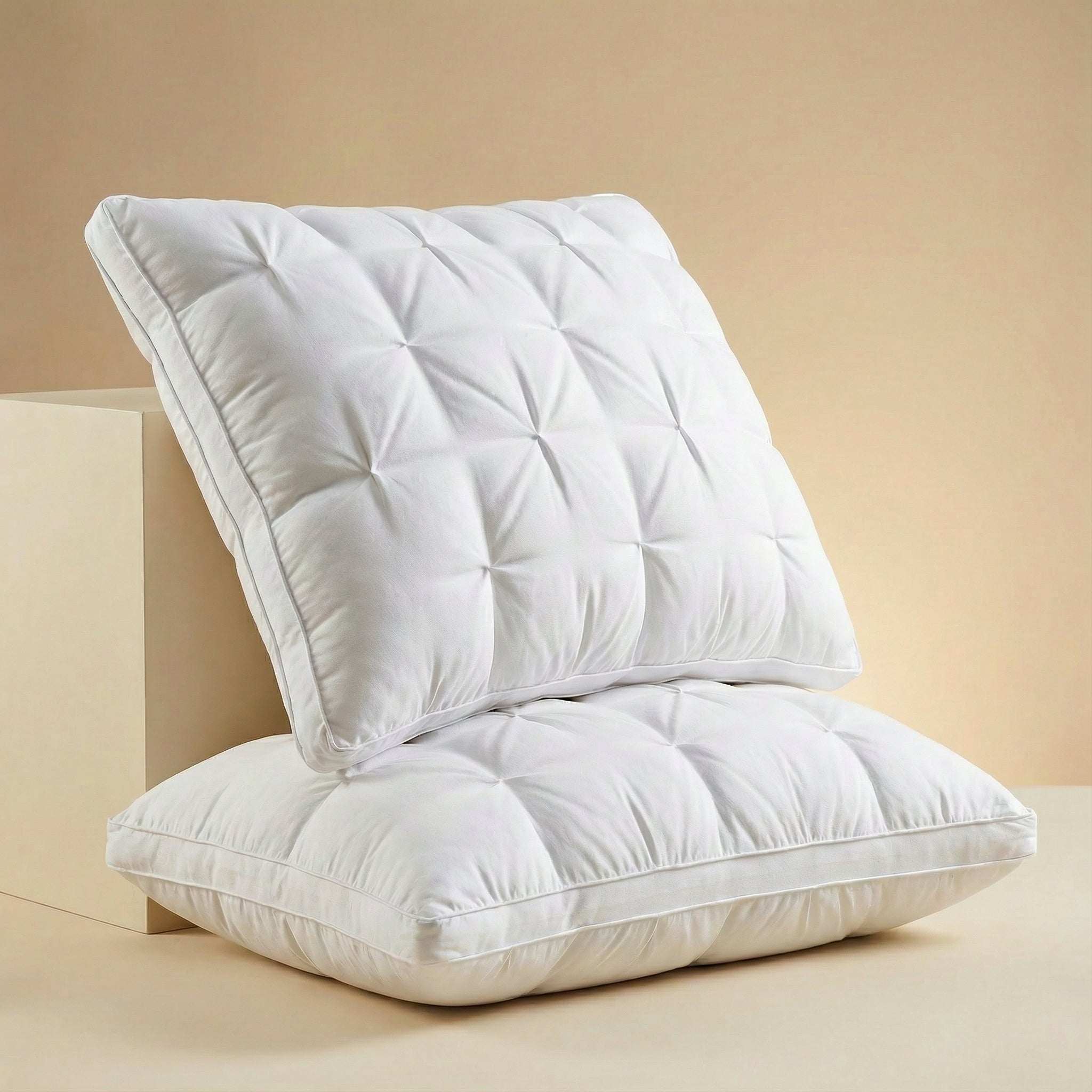 Down pillow 100% goose down breathable cotton cover 48x74cm shape-retaining