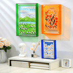 Acrylic photo frame transparent double-sided art deco vertical wall and table display