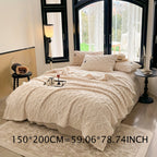 Taffeta blanket all-season lightweight beige polyester single layer soft bedspread