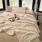 Taffeta blanket all-season lightweight beige polyester single layer soft bedspread