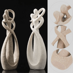 Resin abstract love sculpture decorative figurine in white and brown