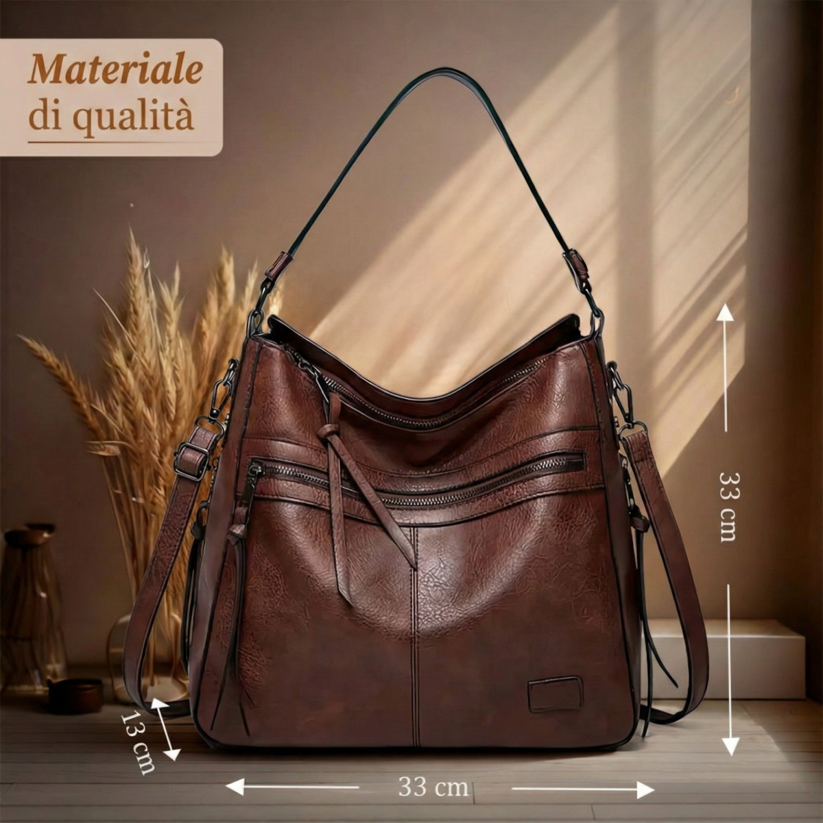 Women structured shoulder bag with magnetic flap closure and adjustable strap