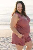 Women swimsuit with built-in bra, supportive one piece swimwear