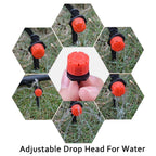 Automatic drip irrigation system with adjustable sprinklers and optional timer